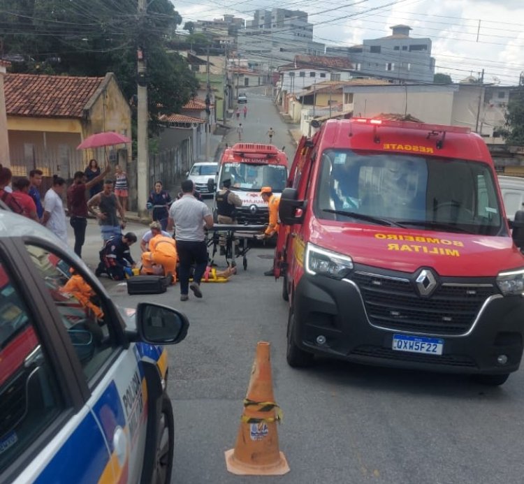 ACIDENTE - Ciclista sofre acidente no Bairro Santo Antônio